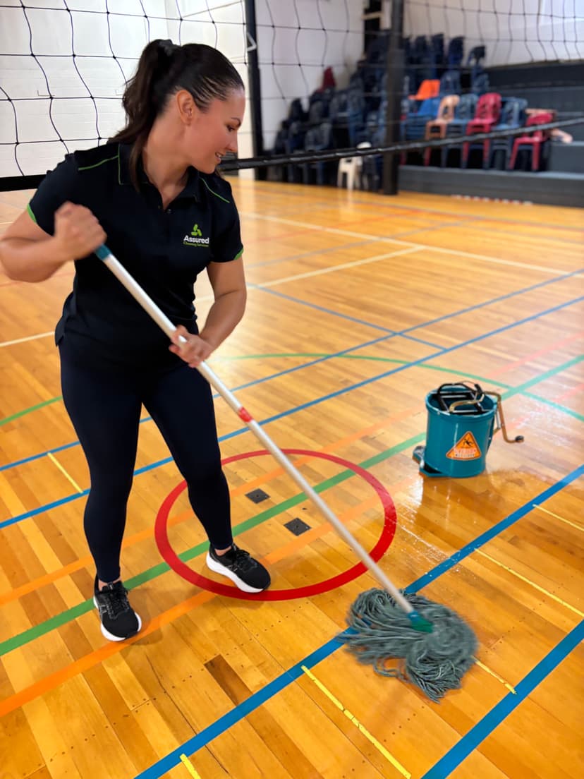 Gym and sports facility cleaning by Assured Cleaning Services — before